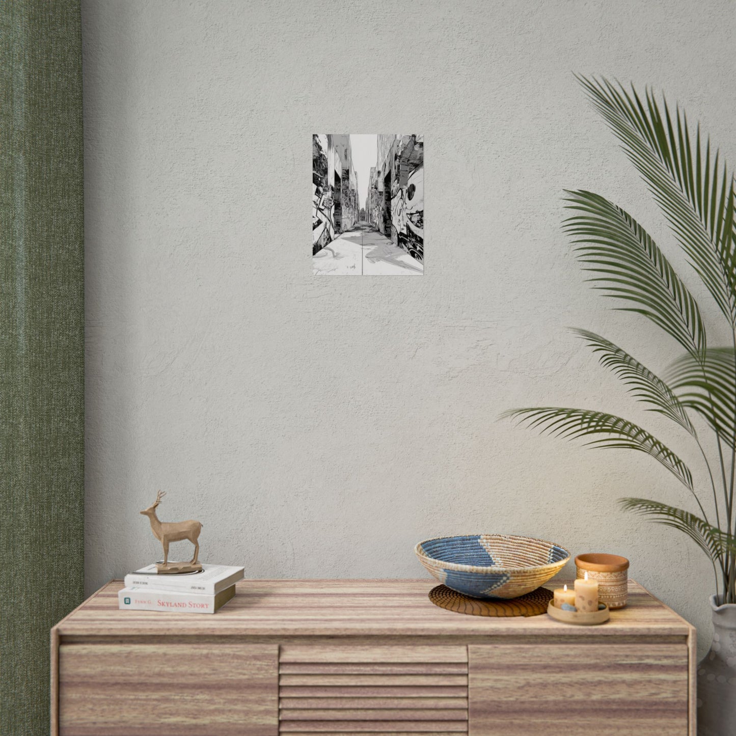 AI Art Coloring Poster, or Poster Art for Framing Rolled Poster. Strange Hallway