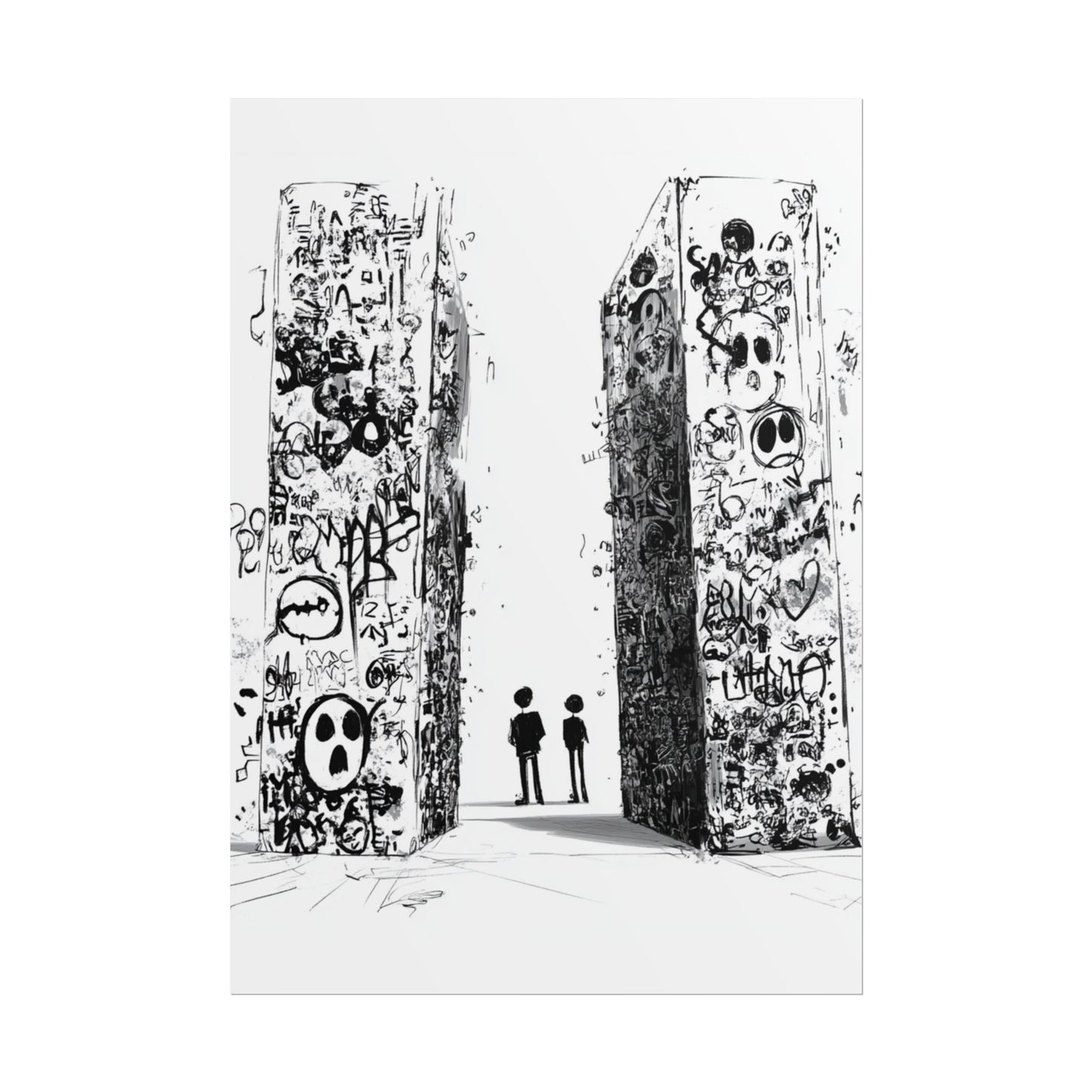 AI designed, Strange Streets with People Rolled Posters