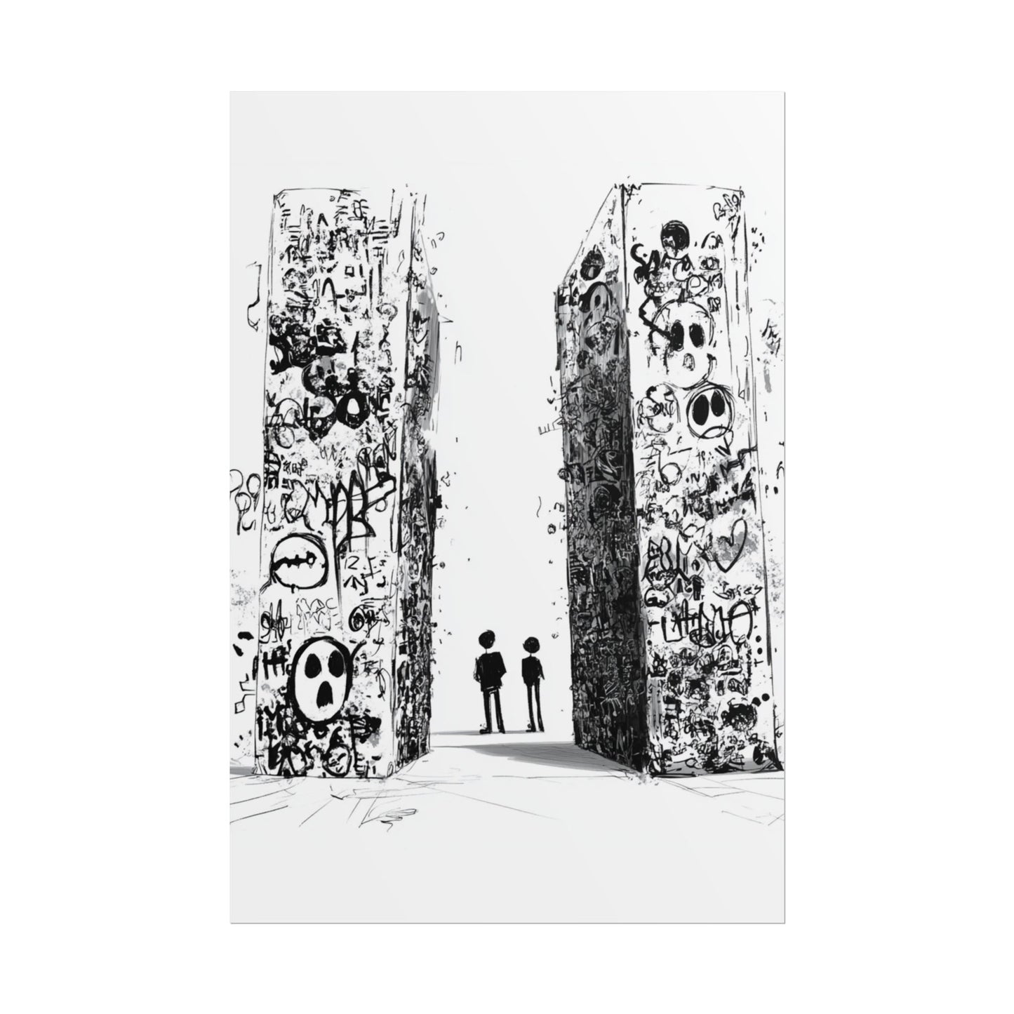 AI designed, Strange Streets with People Rolled Posters