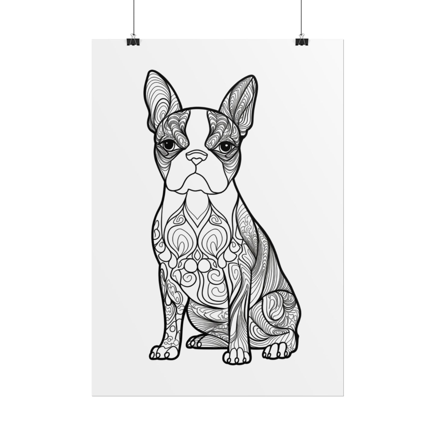 Life Sized Coloring Poster, Frenchie Dog Rolled Poster