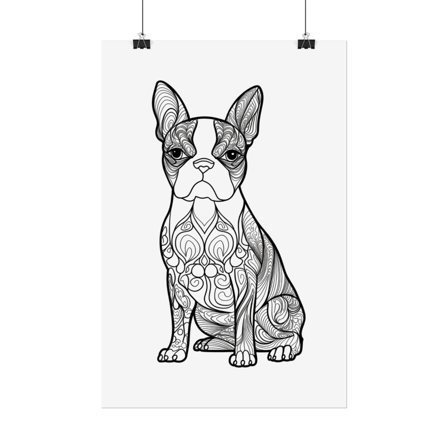 Life Sized Coloring Poster, Frenchie Dog Rolled Poster