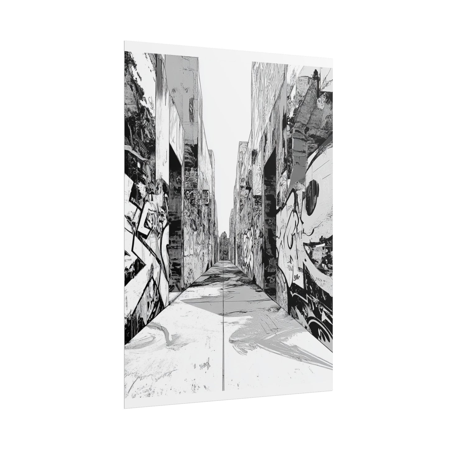 AI Art Coloring Poster, or Poster Art for Framing Rolled Poster. Strange Hallway