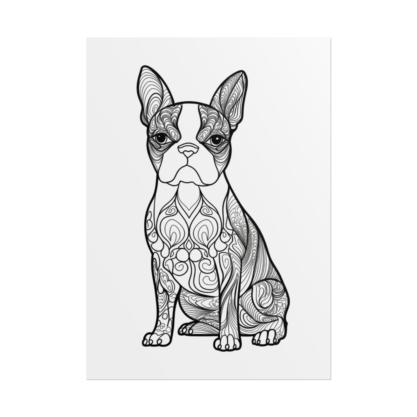 Life Sized Coloring Poster, Frenchie Dog Rolled Poster