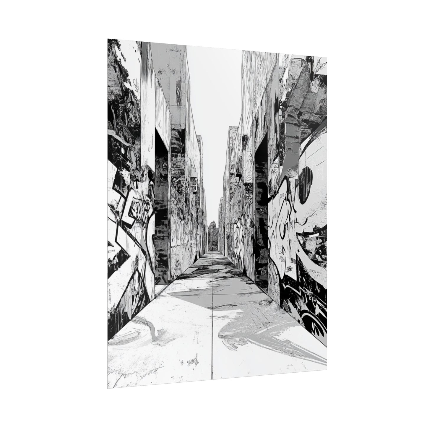 AI Art Coloring Poster, or Poster Art for Framing Rolled Poster. Strange Hallway