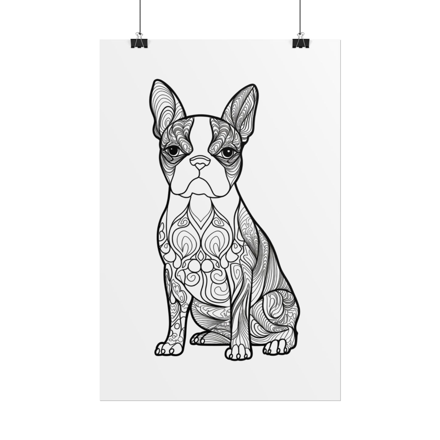 Life Sized Coloring Poster, Frenchie Dog Rolled Poster