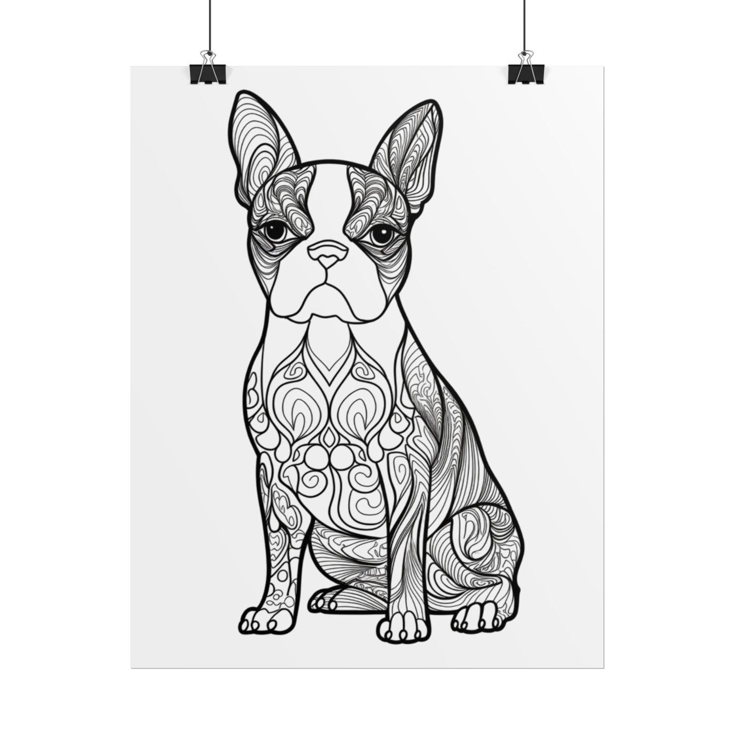 Life Sized Coloring Poster, Frenchie Dog Rolled Poster