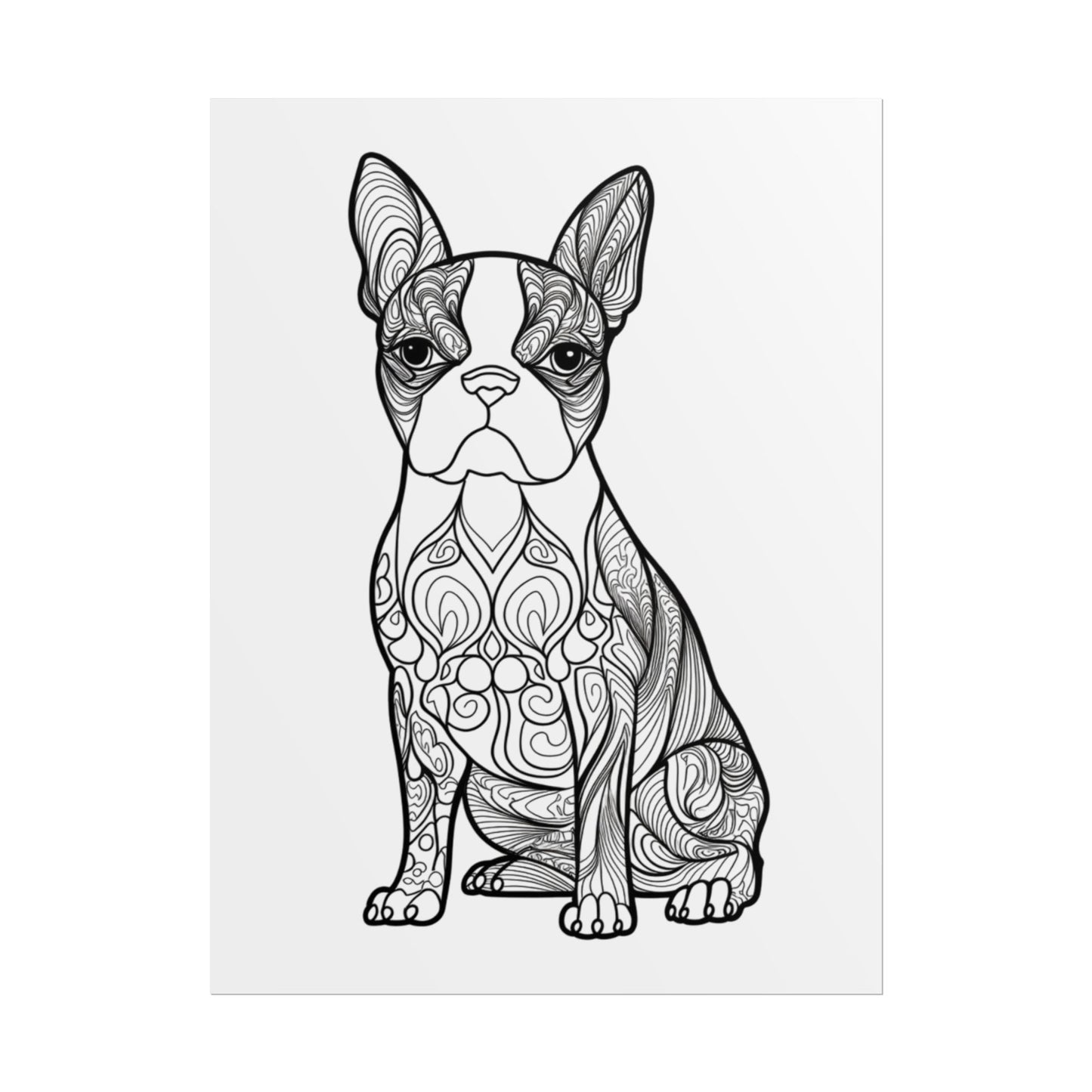 Life Sized Coloring Poster, Frenchie Dog Rolled Poster