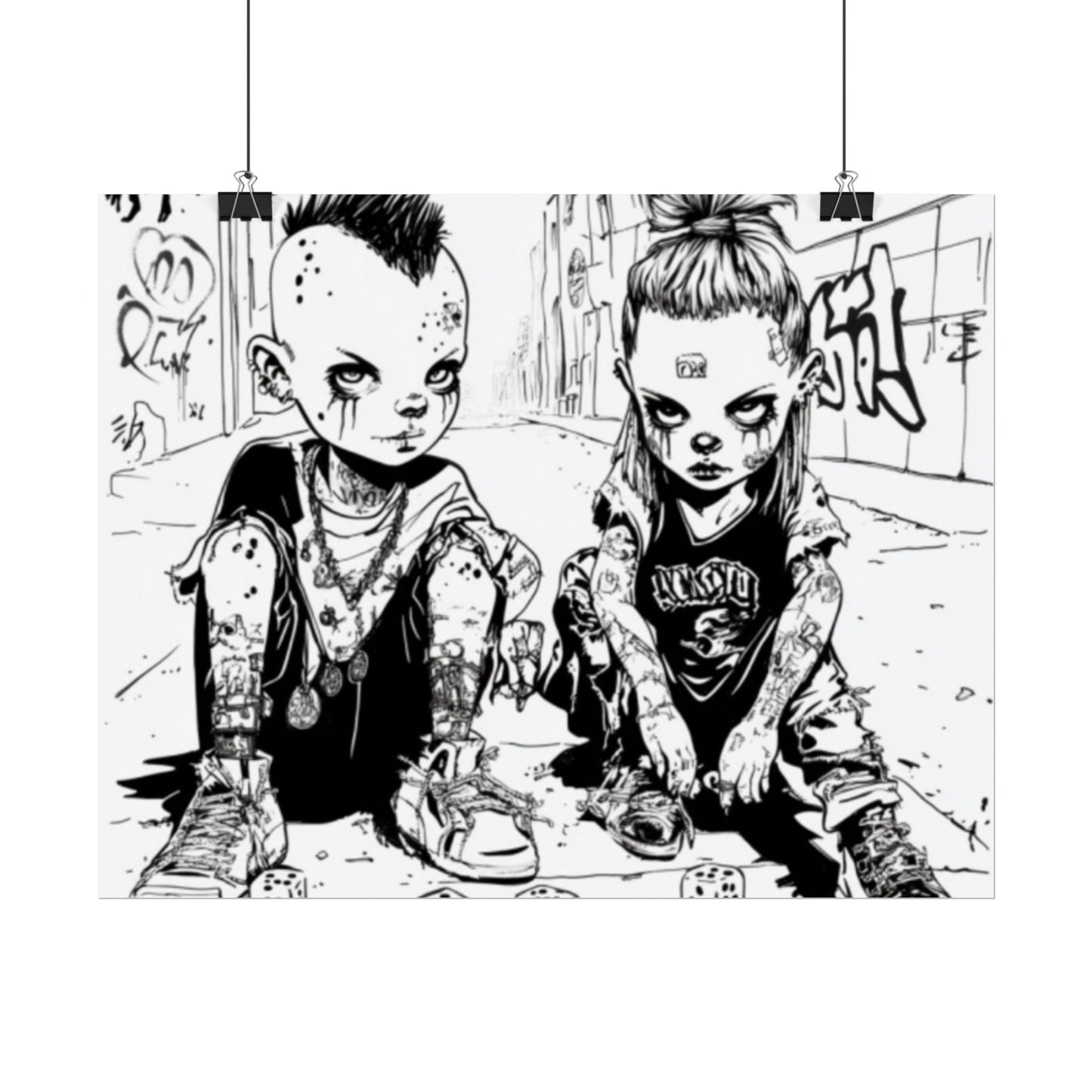 AI design, Alien kids playing dice Rolled Posters