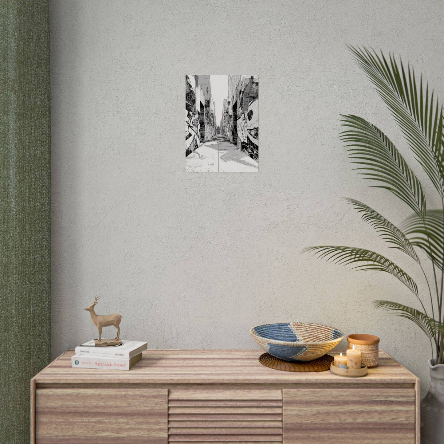 AI Art Coloring Poster, or Poster Art for Framing Rolled Poster. Strange Hallway
