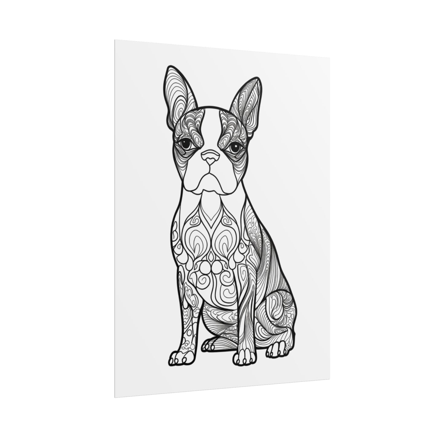 Life Sized Coloring Poster, Frenchie Dog Rolled Poster
