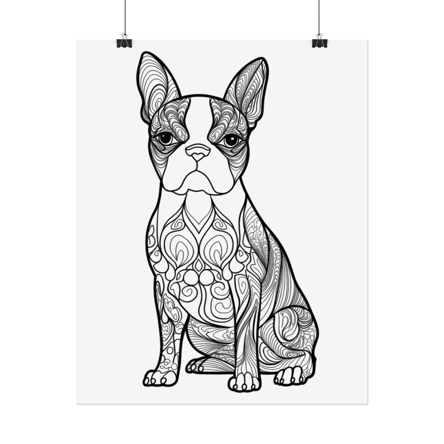 Life Sized Coloring Poster, Frenchie Dog Rolled Poster