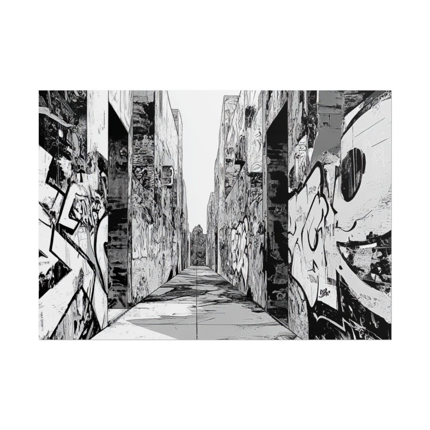 AI Art Coloring Poster, or Poster Art for Framing Rolled Poster. Strange Hallway