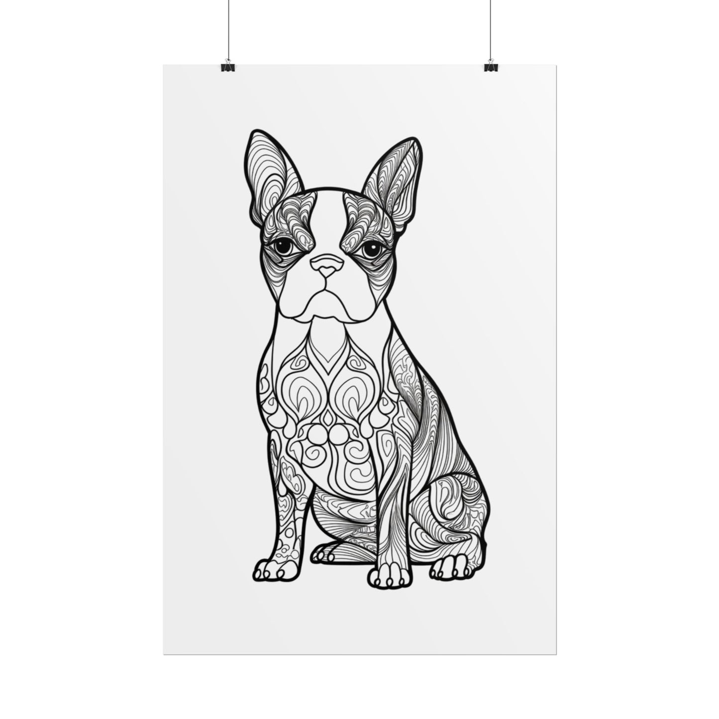 Life Sized Coloring Poster, Frenchie Dog Rolled Poster