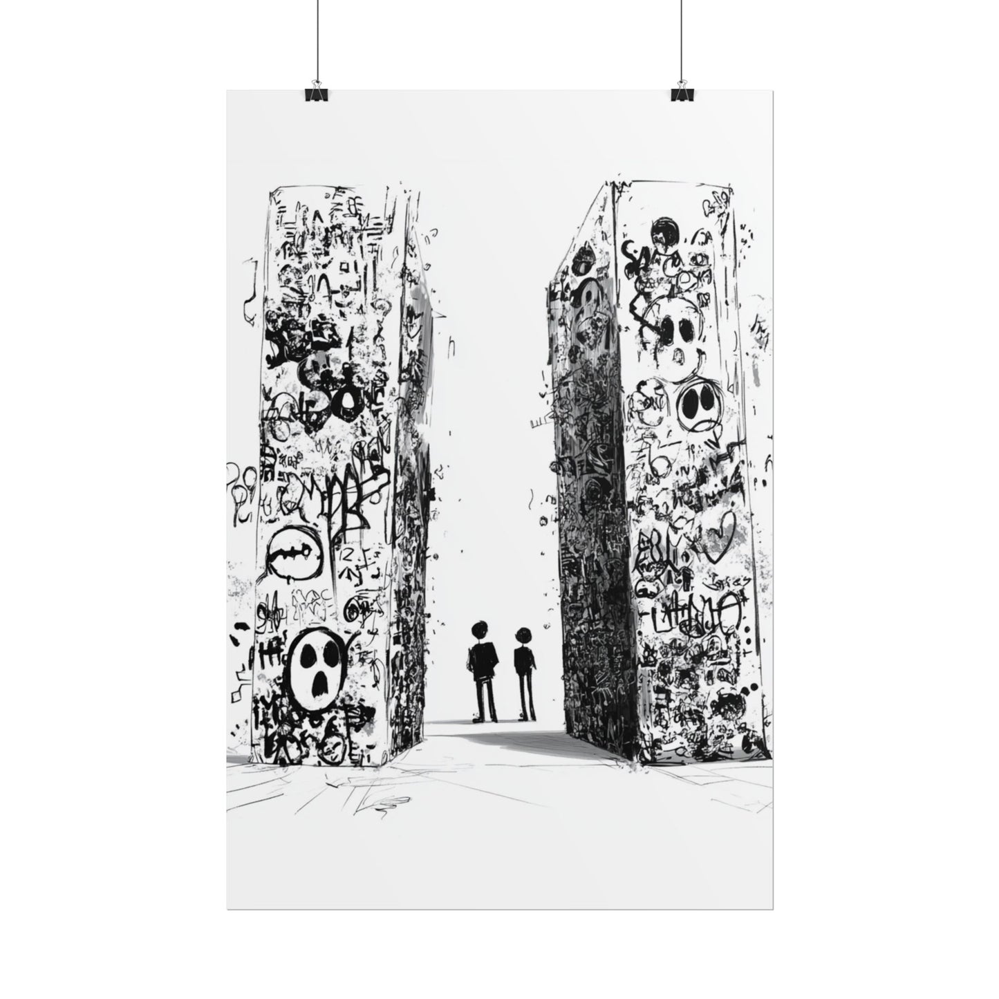 AI designed, Strange Streets with People Rolled Posters