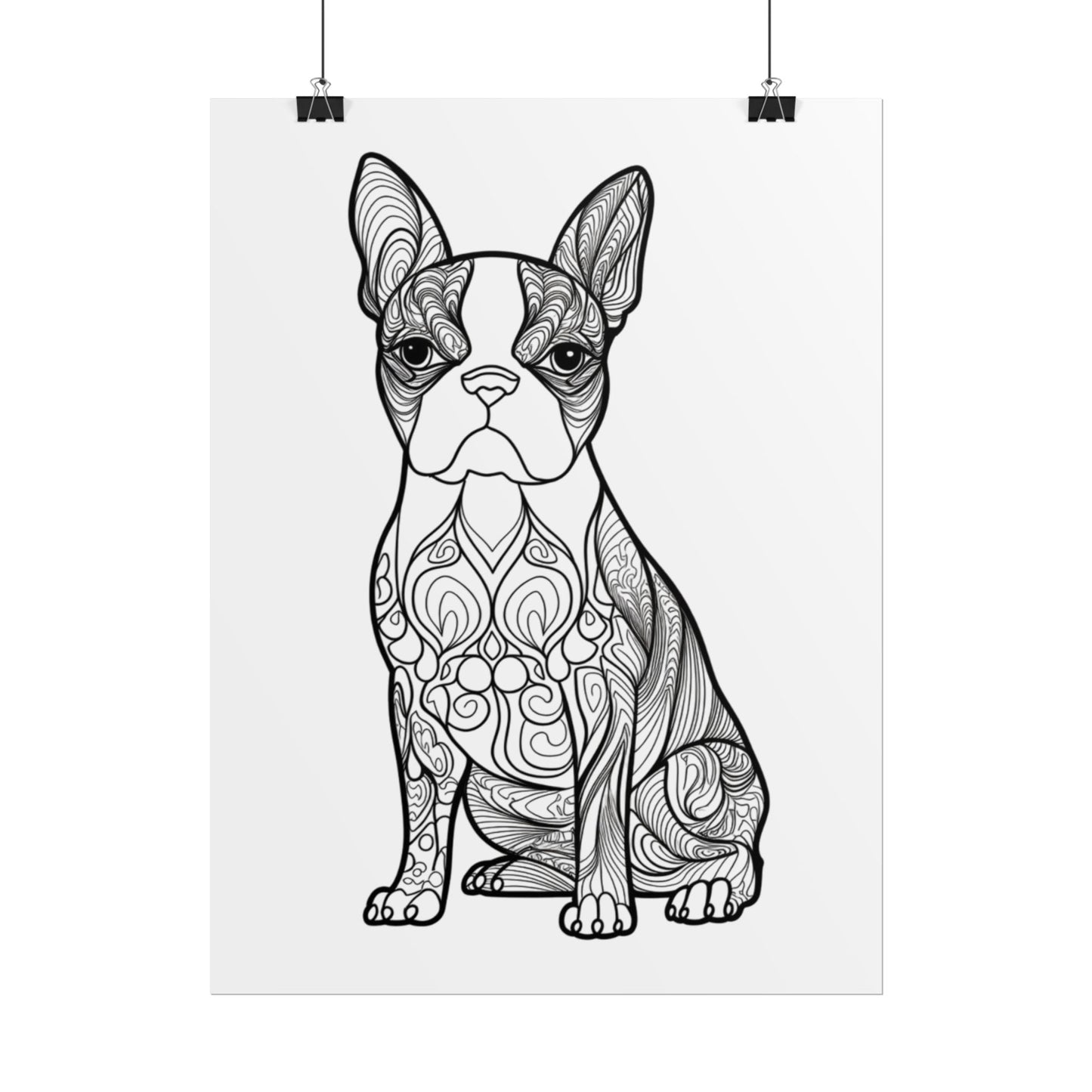 Life Sized Coloring Poster, Frenchie Dog Rolled Poster