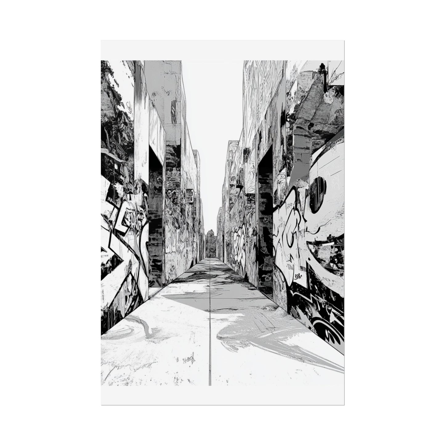 AI Art Coloring Poster, or Poster Art for Framing Rolled Poster. Strange Hallway