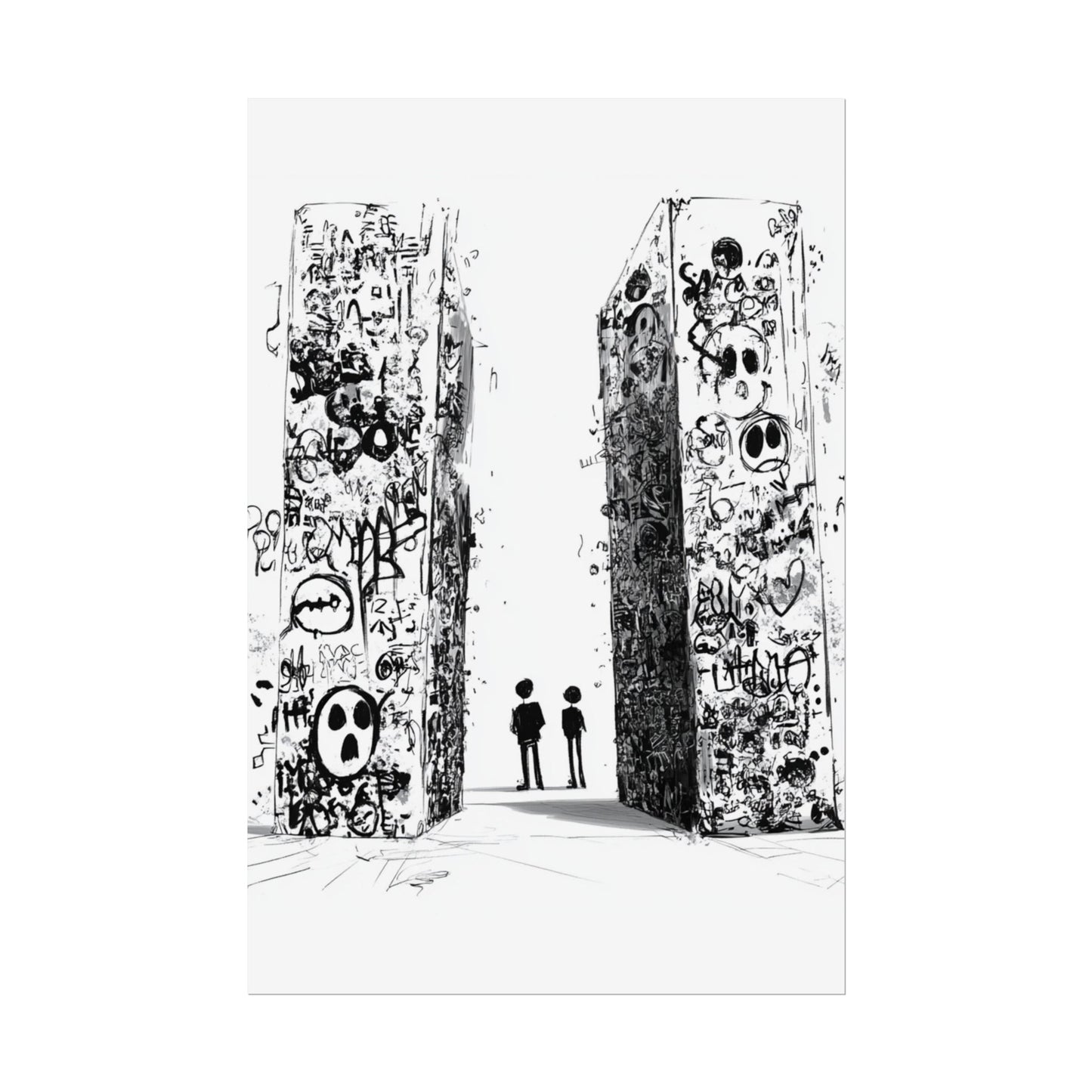 AI designed, Strange Streets with People Rolled Posters