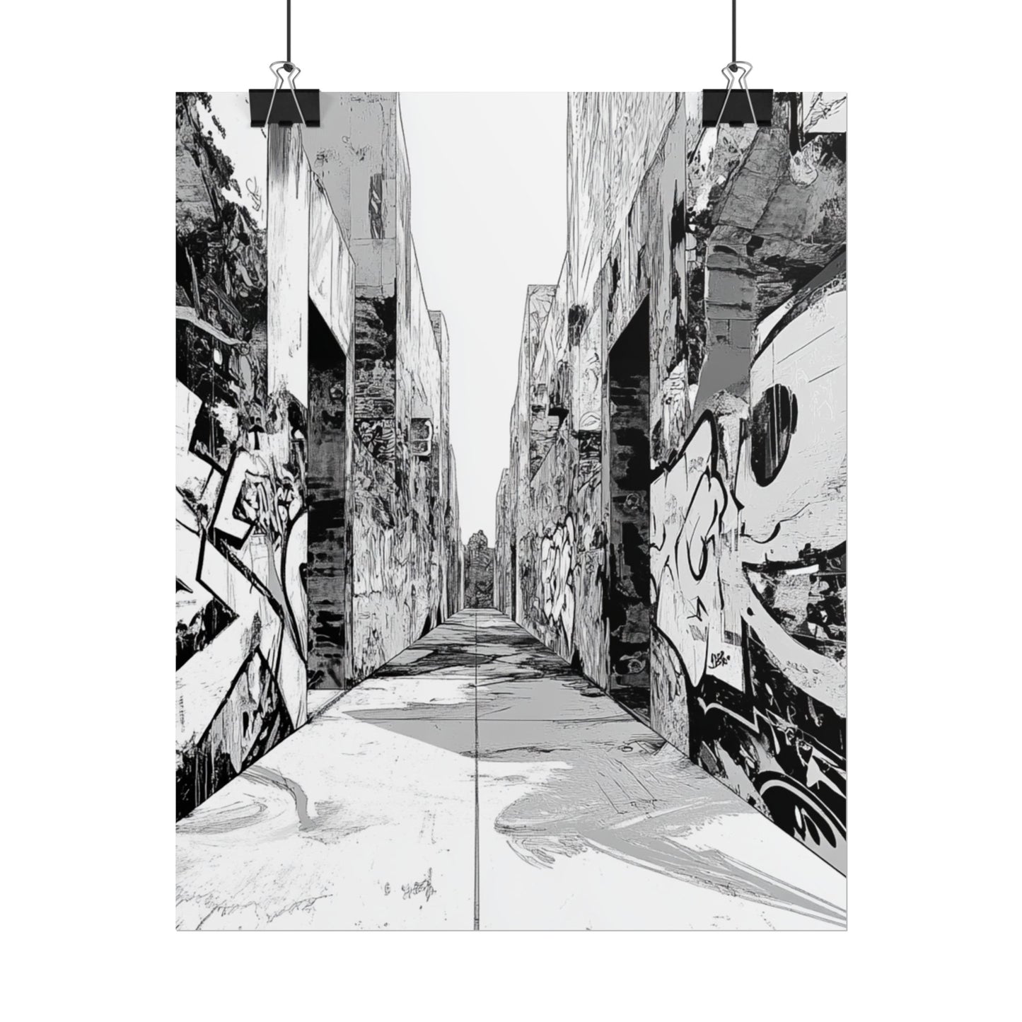 AI Art Coloring Poster, or Poster Art for Framing Rolled Poster. Strange Hallway
