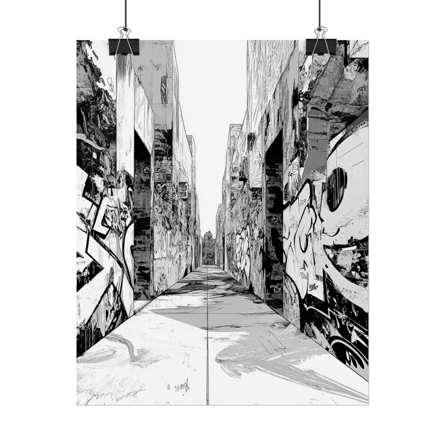 AI Art Coloring Poster, or Poster Art for Framing Rolled Poster. Strange Hallway