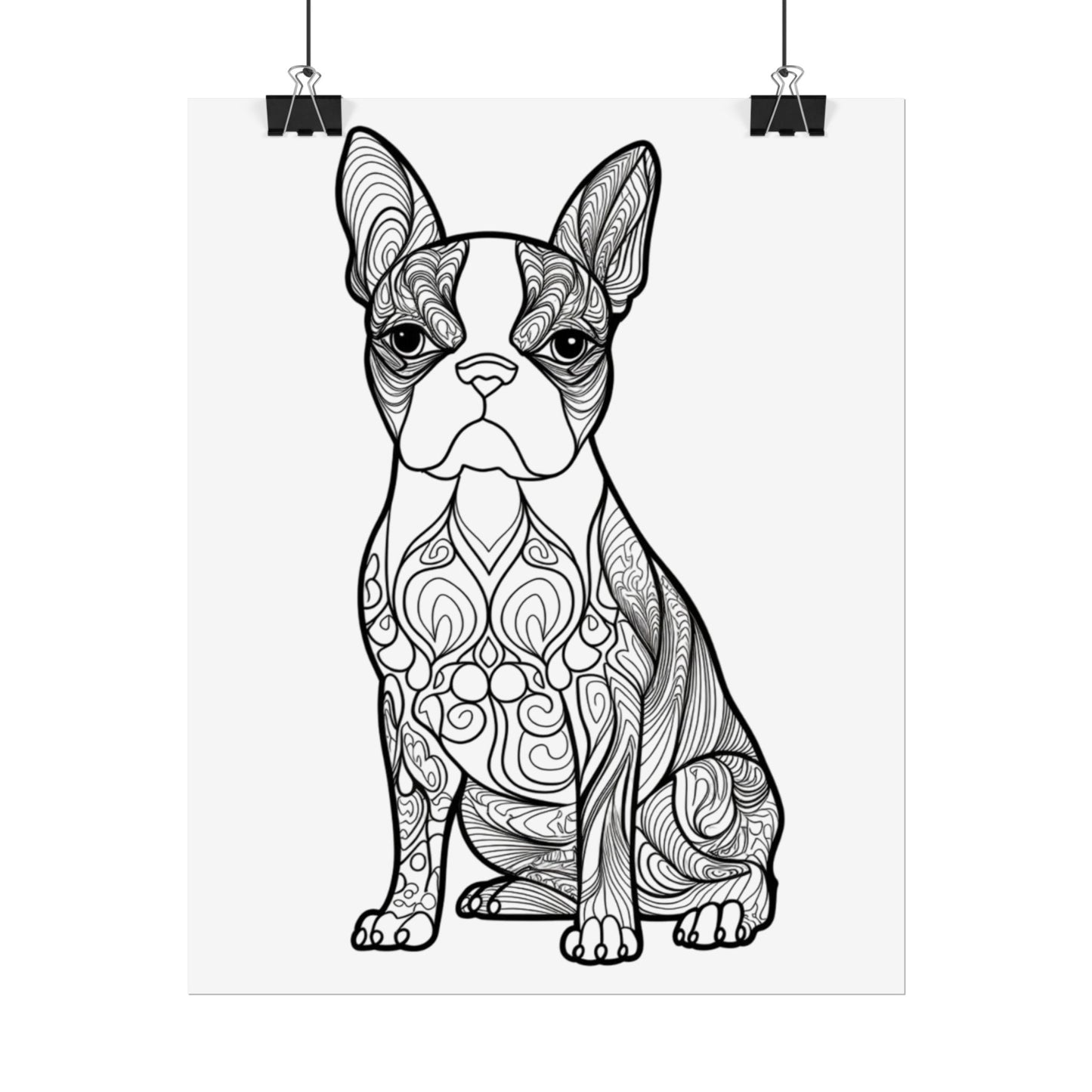 Life Sized Coloring Poster, Frenchie Dog Rolled Poster