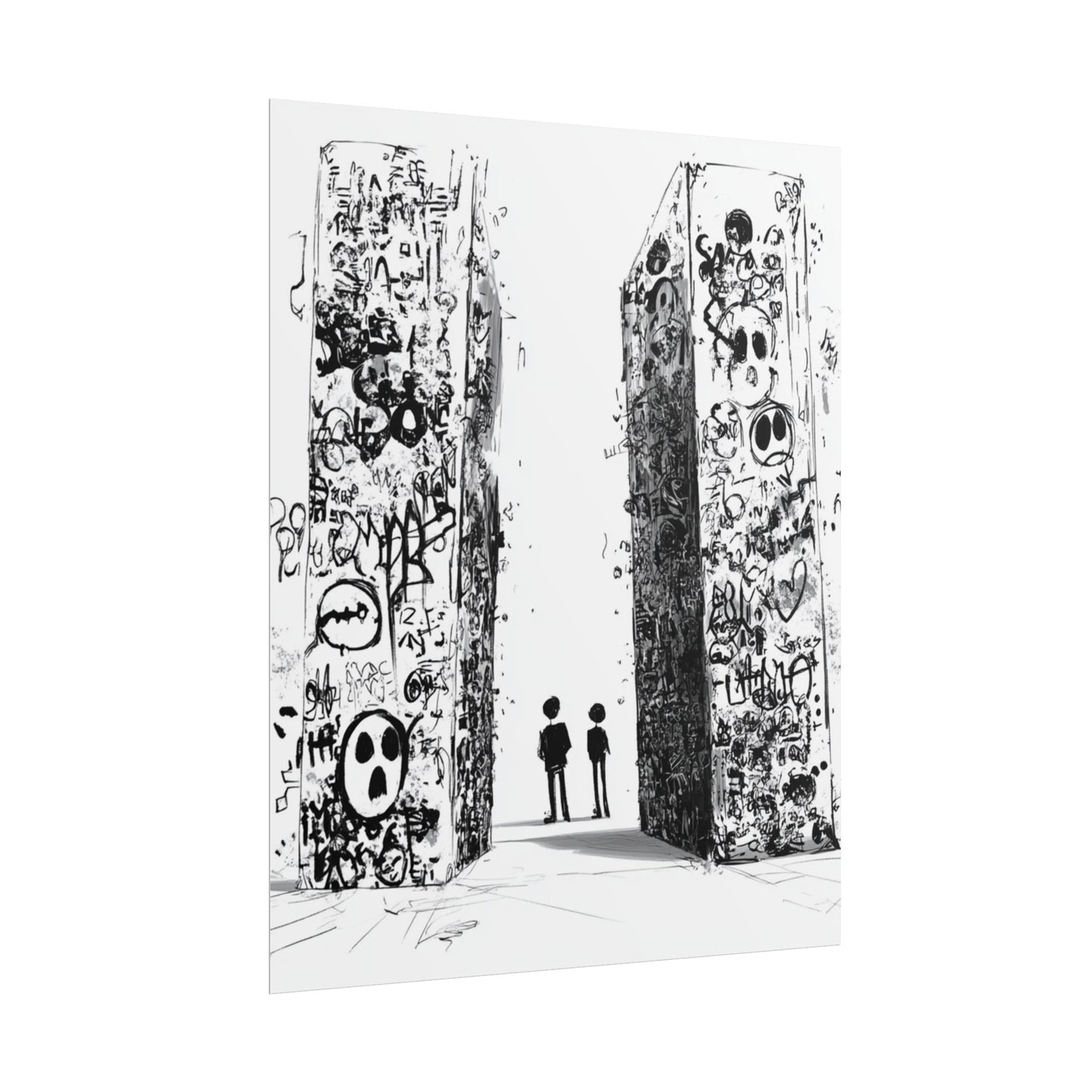 AI designed, Strange Streets with People Rolled Posters