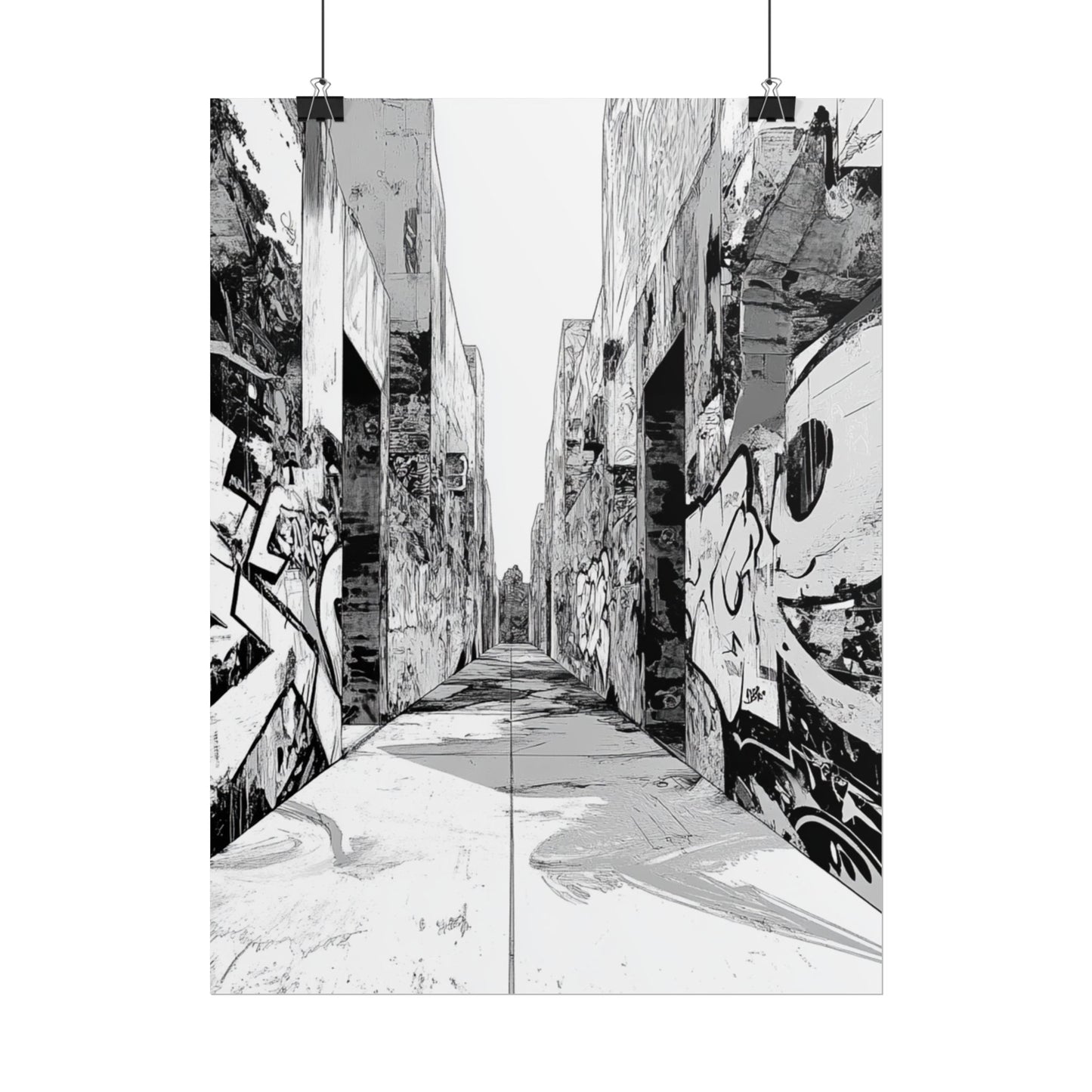 AI Art Coloring Poster, or Poster Art for Framing Rolled Poster. Strange Hallway