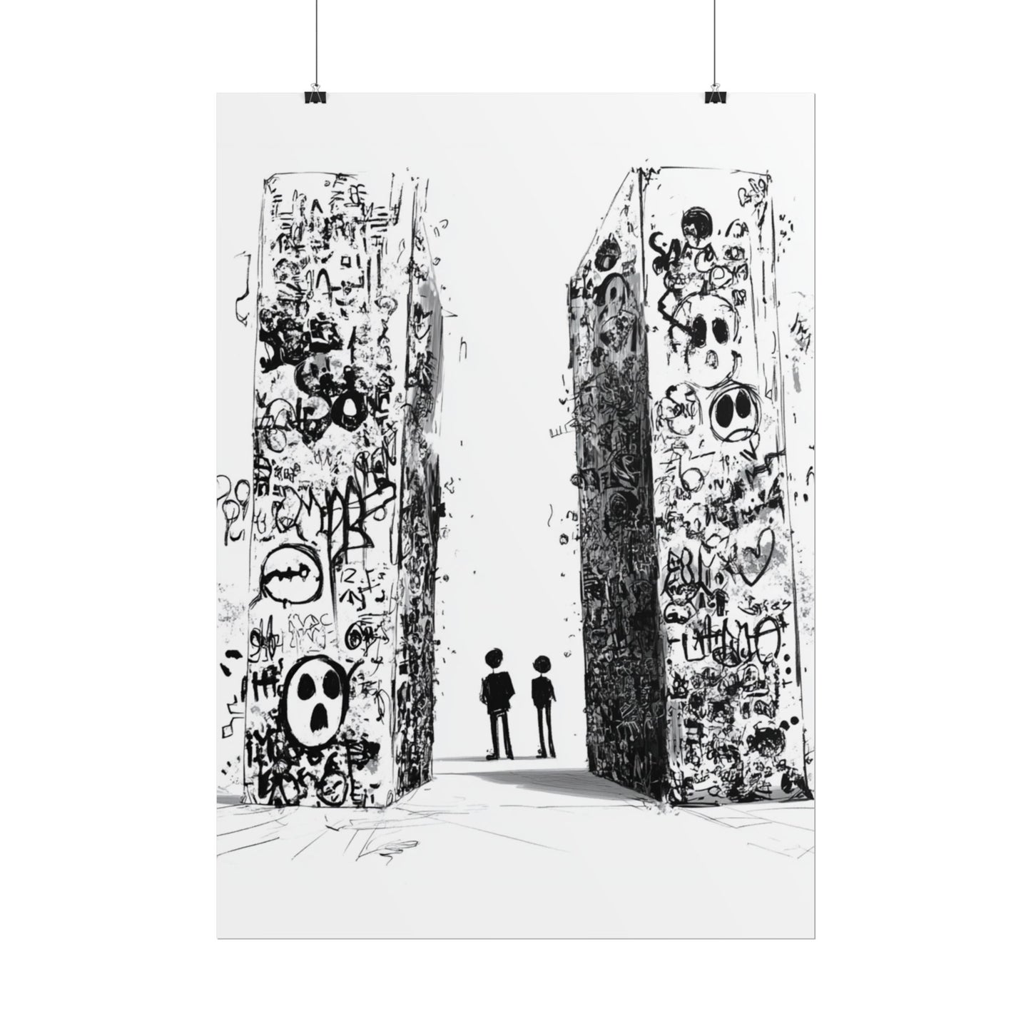 AI designed, Strange Streets with People Rolled Posters