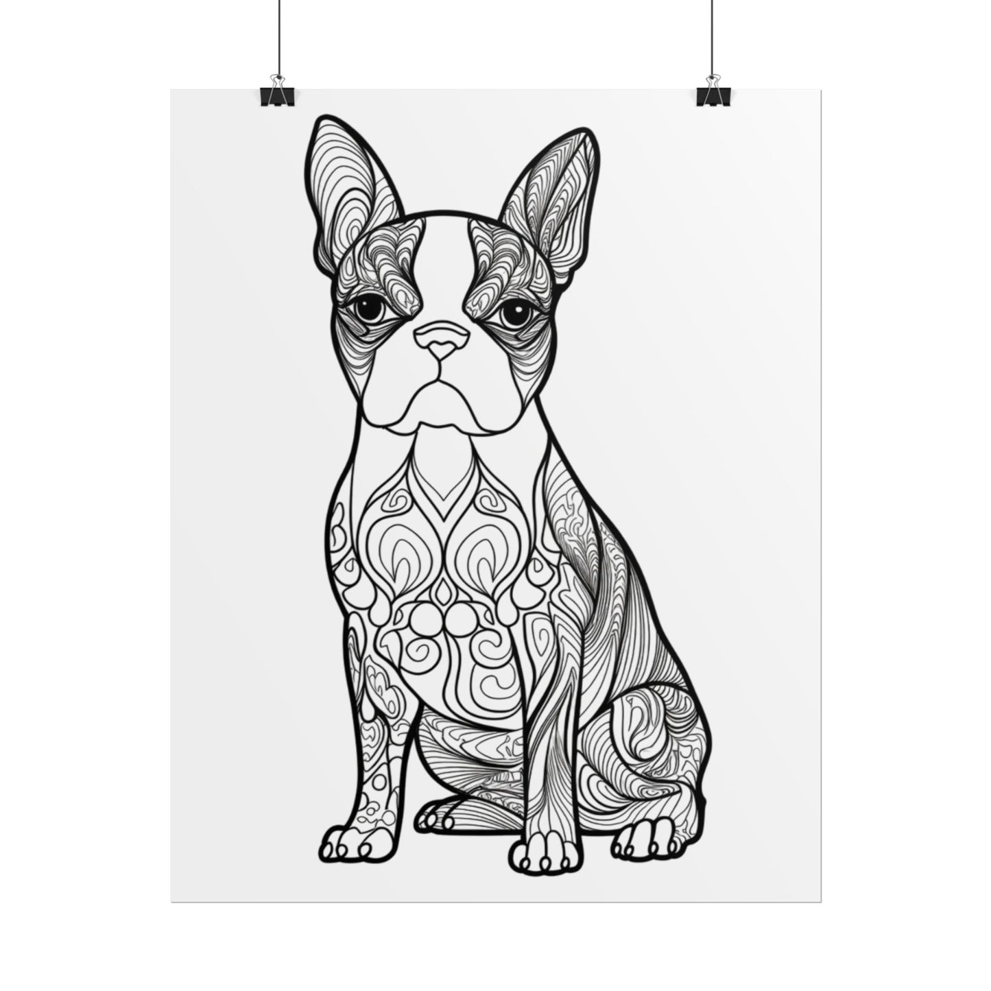Life Sized Coloring Poster, Frenchie Dog Rolled Poster