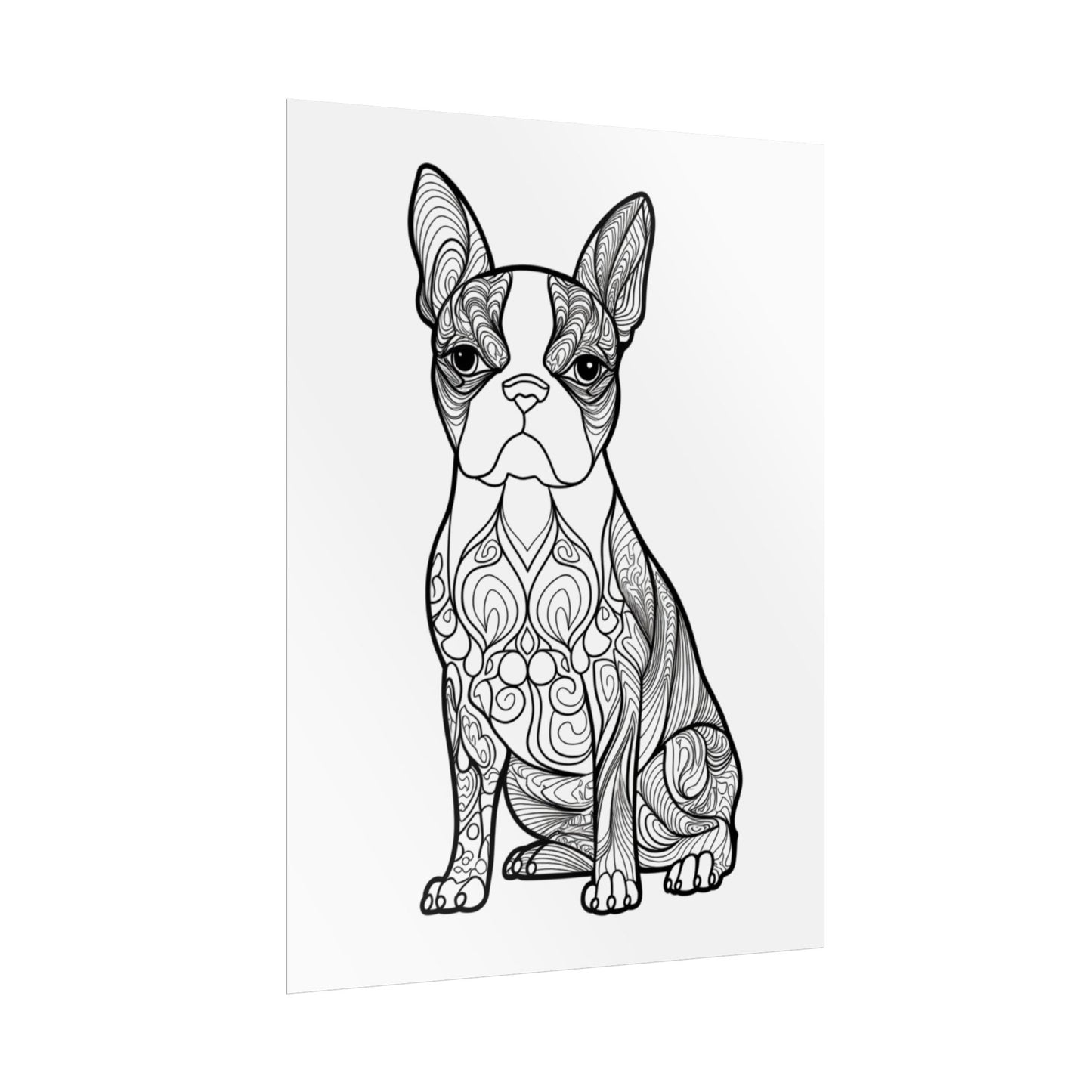 Life Sized Coloring Poster, Frenchie Dog Rolled Poster