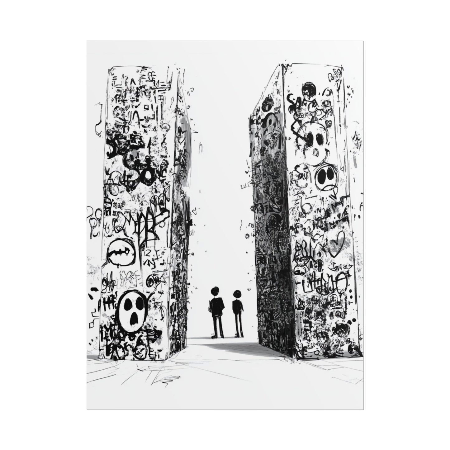 AI designed, Strange Streets with People Rolled Posters