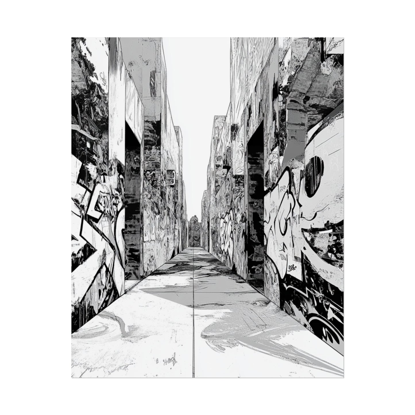 AI Art Coloring Poster, or Poster Art for Framing Rolled Poster. Strange Hallway