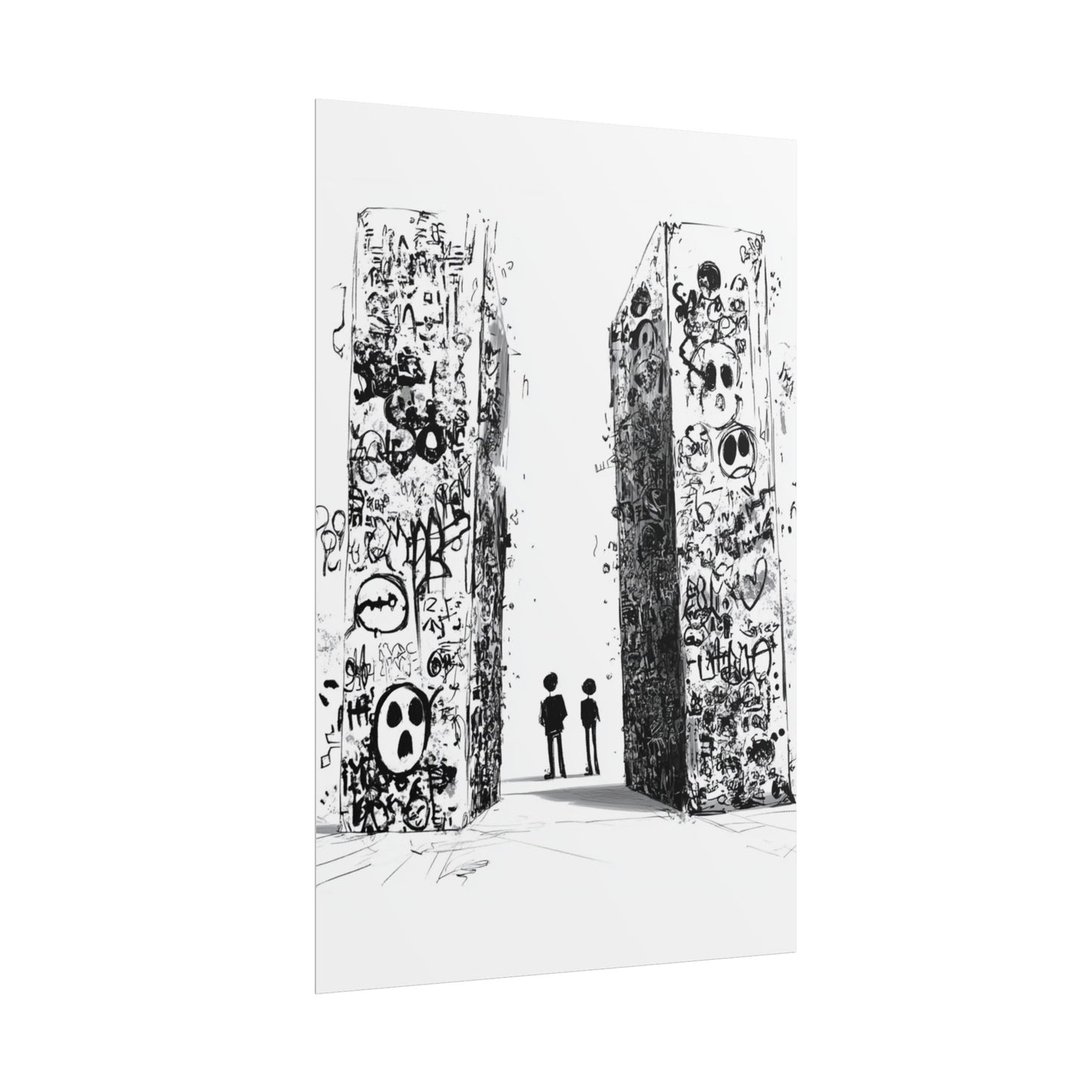 AI designed, Strange Streets with People Rolled Posters