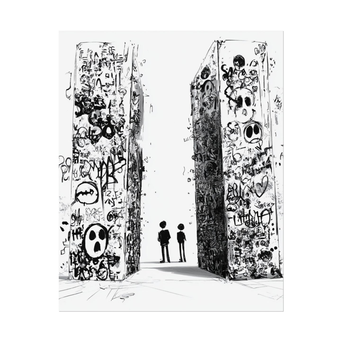 AI designed, Strange Streets with People Rolled Posters
