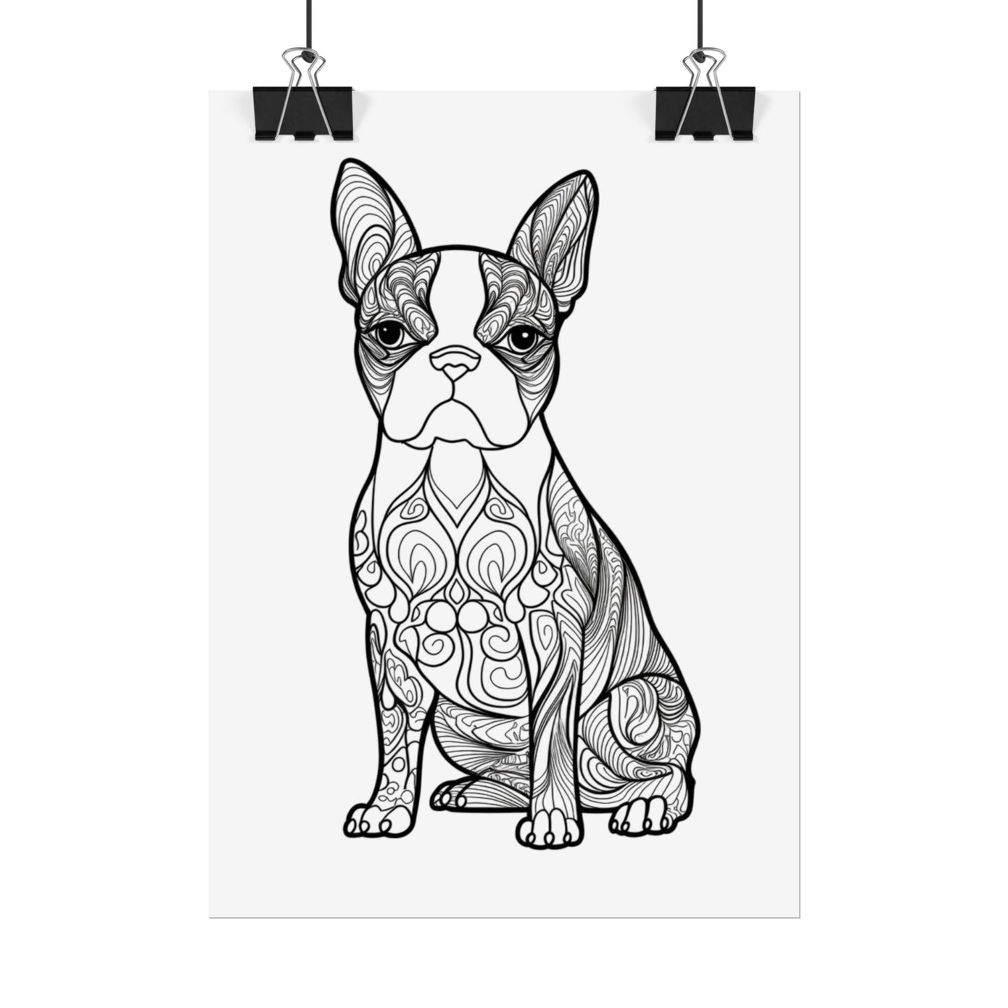 Life Sized Coloring Poster, Frenchie Dog Rolled Poster
