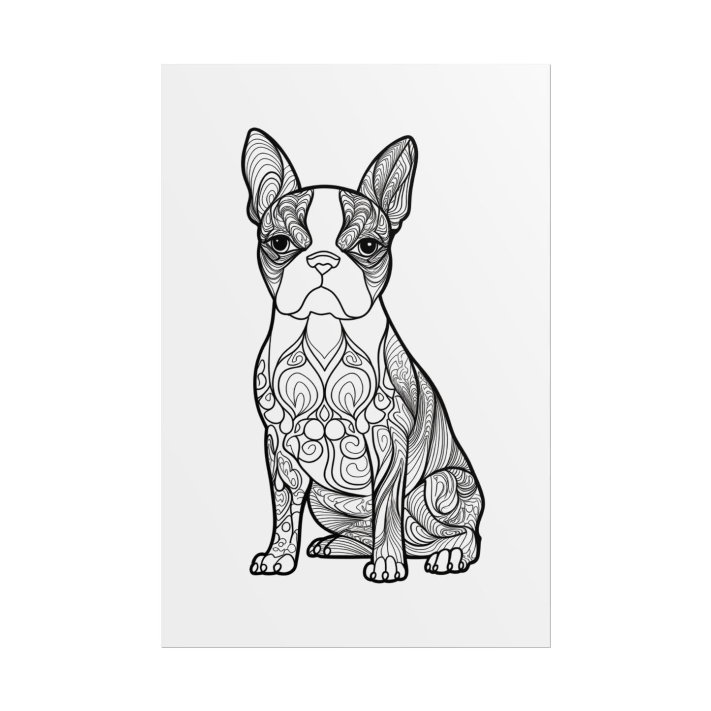 Life Sized Coloring Poster, Frenchie Dog Rolled Poster
