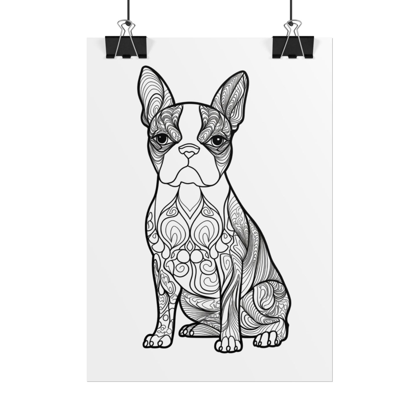 Life Sized Coloring Poster, Frenchie Dog Rolled Poster