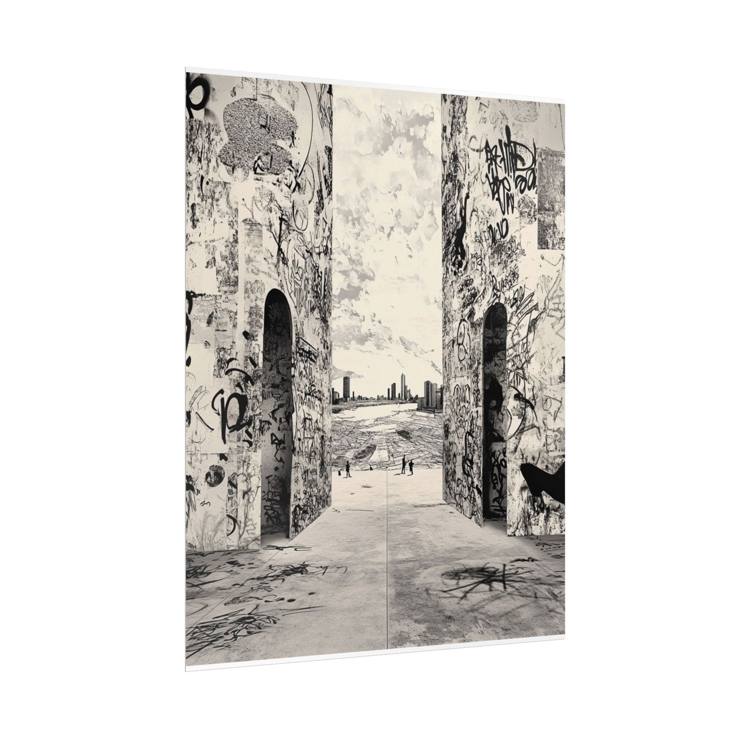 Just another day AI Art, Urban Graffiti Rolled Posters - Edgy Wall Art for Modern Spaces