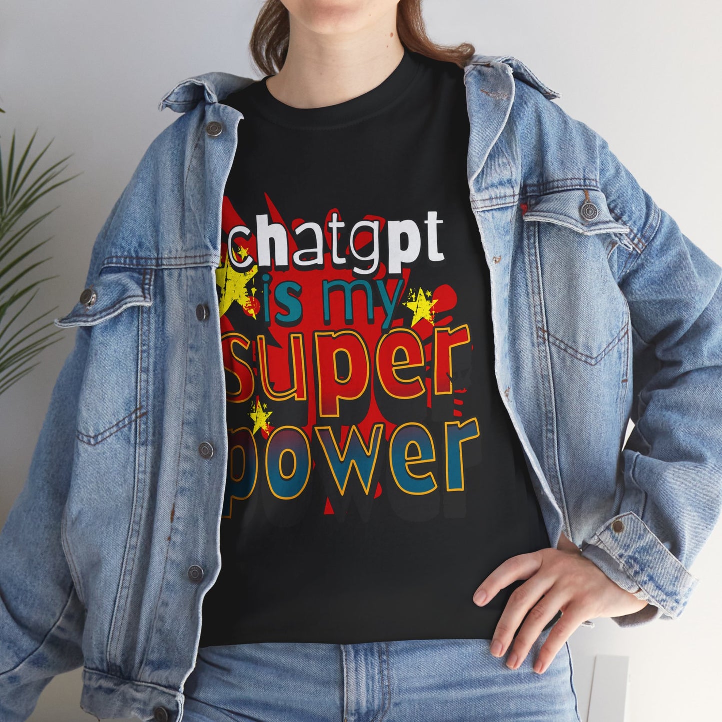 ChatGPT Superpower Tee - Unisex Cotton Shirt for Tech Lovers, Funny Gift, Humor Apparel, Creative Expression