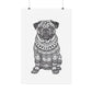 Life sized Coloring Page Rolled Poster of a Pug Dog