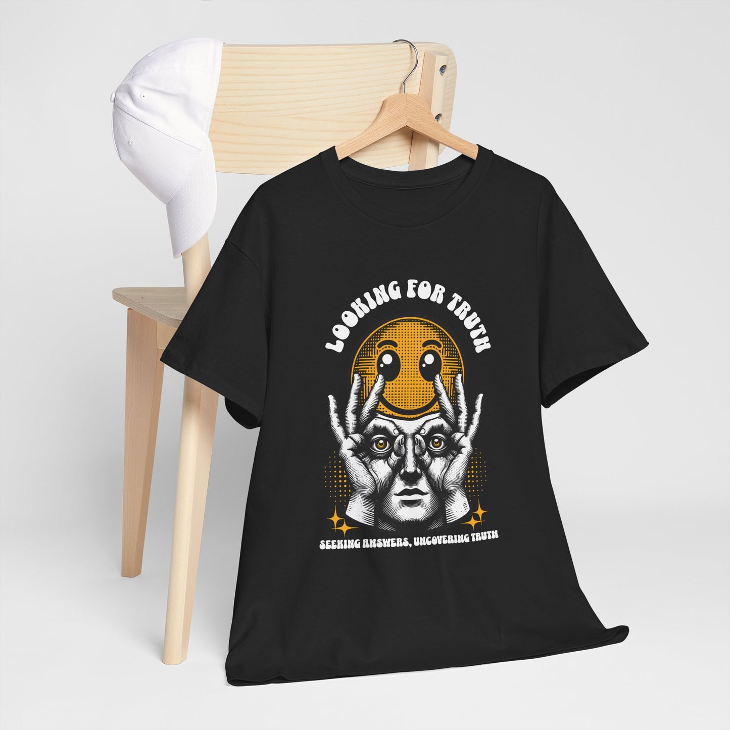 Looking for Truth Unisex Heavy Cotton Tee - Bold Graphic T-Shirt for Seekers of Wisdom