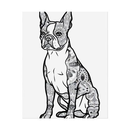 Coloring Poster, Life sized Artistic Dog Rolled Poster - Chic Home Decor for Dog Lovers