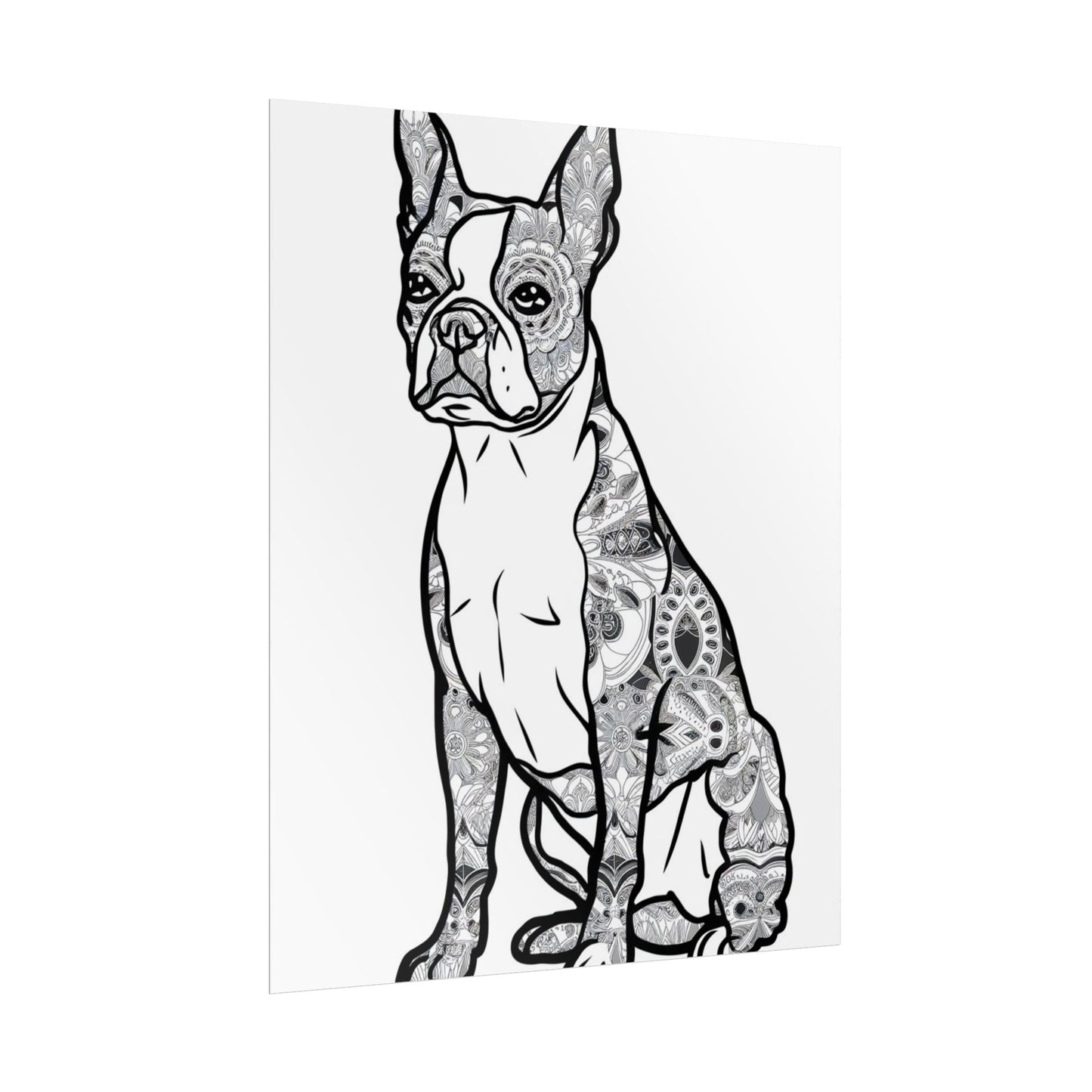 Coloring Poster, Life sized Artistic Dog Rolled Poster - Chic Home Decor for Dog Lovers