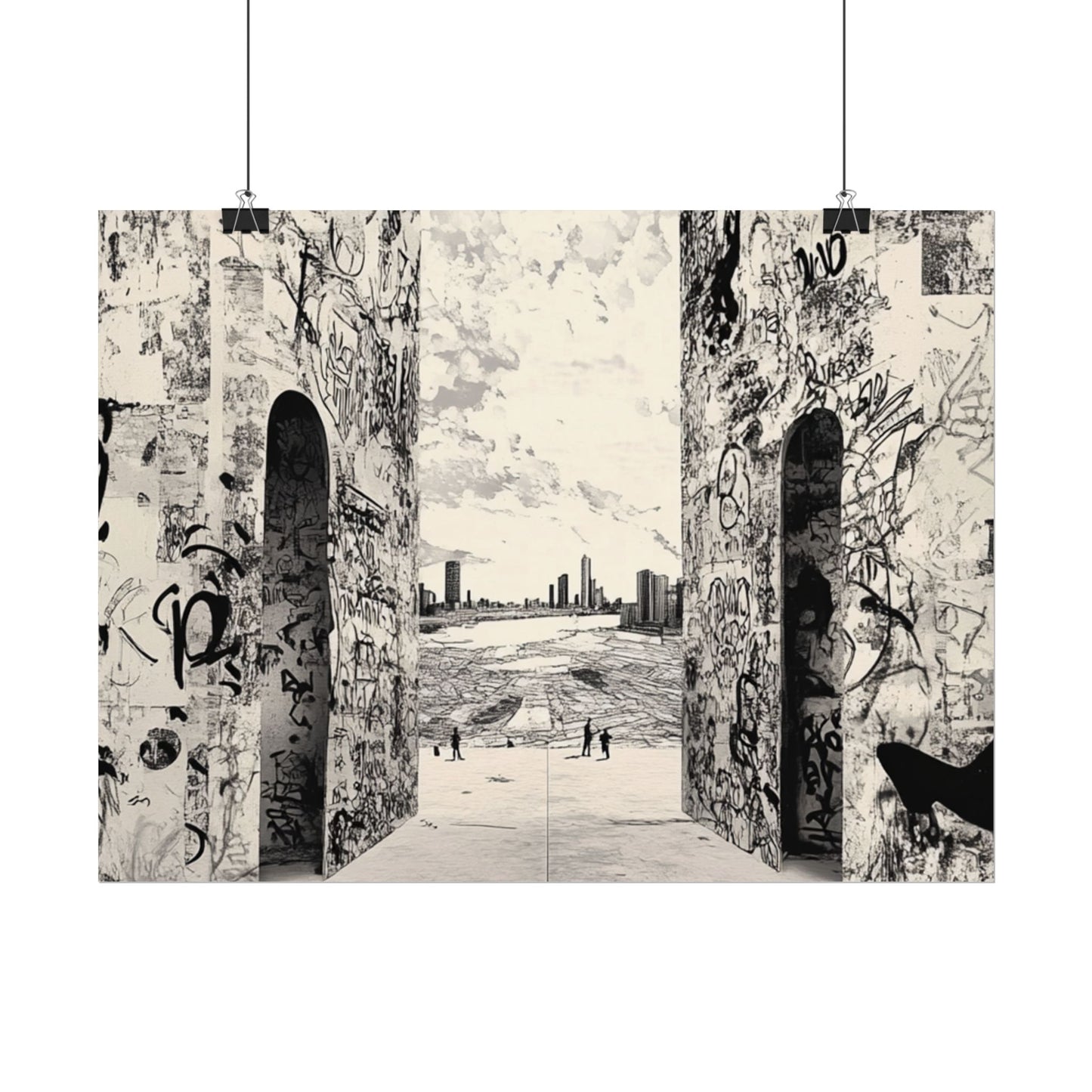 Just another day AI Art, Urban Graffiti Rolled Posters - Edgy Wall Art for Modern Spaces