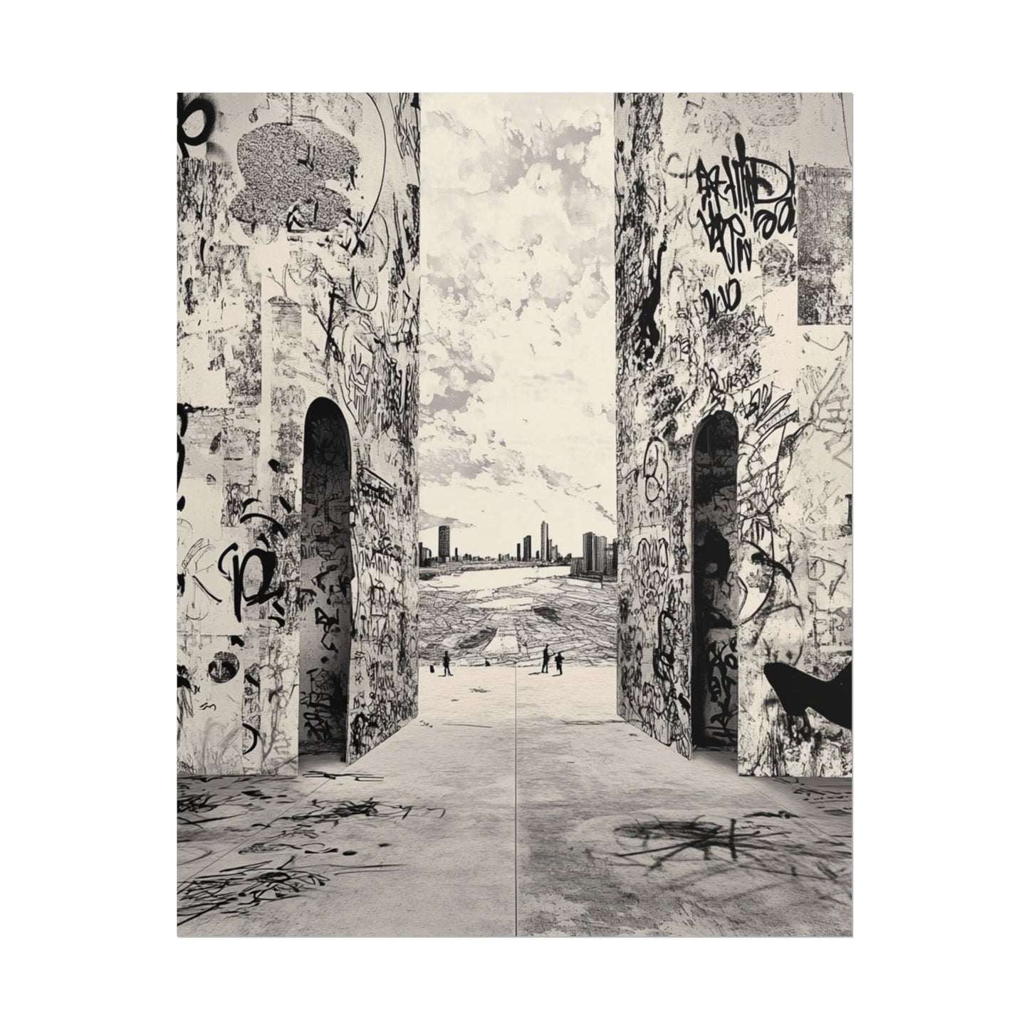 Just another day AI Art, Urban Graffiti Rolled Posters - Edgy Wall Art for Modern Spaces