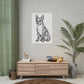 Coloring Poster, Life sized Artistic Dog Rolled Poster - Chic Home Decor for Dog Lovers