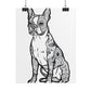 Coloring Poster, Life sized Artistic Dog Rolled Poster - Chic Home Decor for Dog Lovers