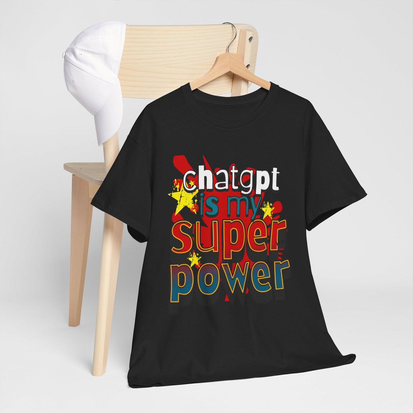 ChatGPT Superpower Tee - Unisex Cotton Shirt for Tech Lovers, Funny Gift, Humor Apparel, Creative Expression