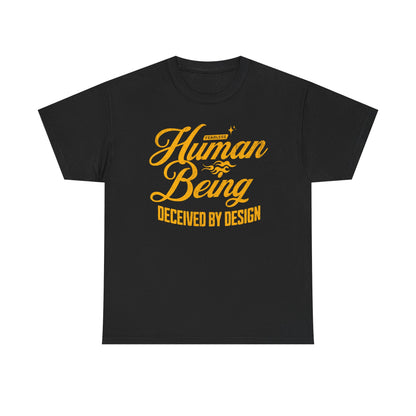 Unisex Heavy Cotton Tee - 'Human Being Deceived by Design' Graphic T-Shirt