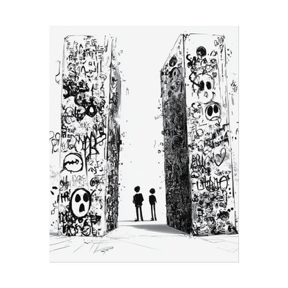 AI designed, Strange Streets with People Rolled Posters