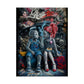 Young rebels, Vintage Punk Art Rolled Poster - Tattooed Kids Design